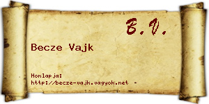 Becze Vajk névjegykártya